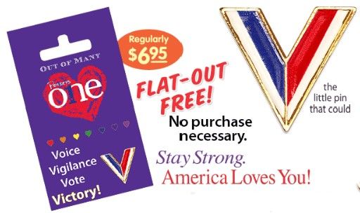 Free V Pin with Any Purchase